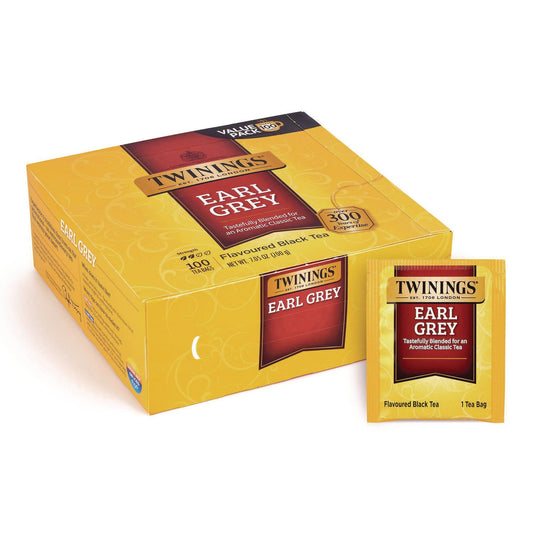 TWININGS® Tea Bags, Earl Grey, Individually Wrapped, 100/Carton