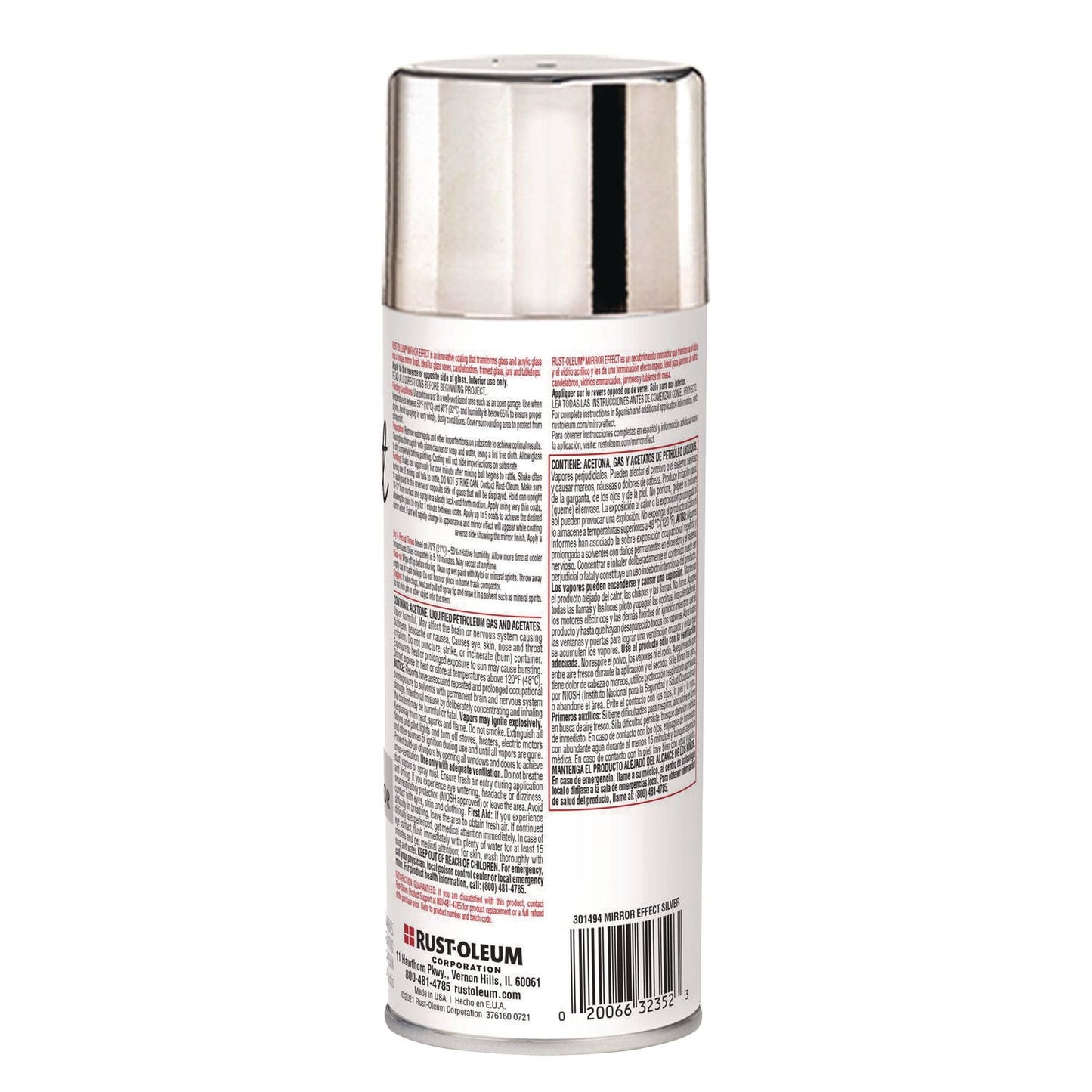 Rust-Oleum® Specialty Mirror Effect Spray Paint, High Gloss Mirror, 6 oz Aerosol Can, 6/Carton