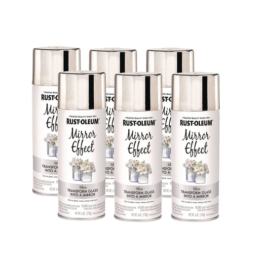 Rust-Oleum® Specialty Mirror Effect Spray Paint, High Gloss Mirror, 6 oz Aerosol Can, 6/Carton