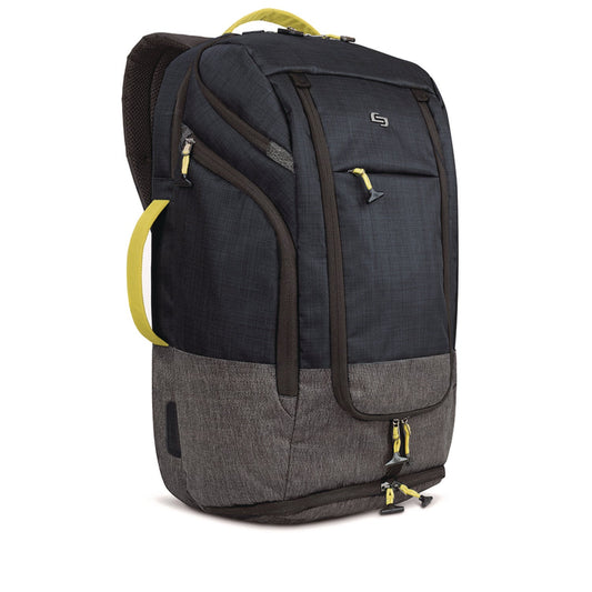 Solo Everyday Max Recycled Backpack, Fits Device Up to 17.3", 13 x 8 x 21, Navy Blue/Gray