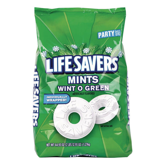 LifeSavers® Hard Candy Mints, Party Size, Wint-O-Green, Individually Wrapped, 44.93 oz Bag