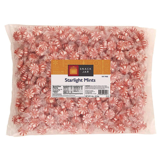 Snack Jar™ Starlight Mints, Individually Wrapped, 5 lb Bag, Approximately 425 Pieces/Bag