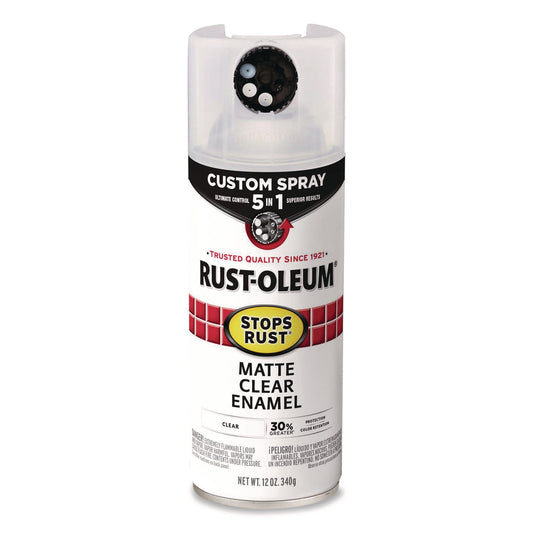 Rust-Oleum® Stops Rust 5-in-1 Spray Paint, Matte Clear, 12 oz Aerosol Can, 6/Carton