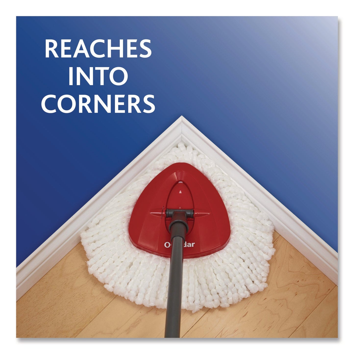 O-Cedar® EZWring Spin Mop System, White Microfiber Head, Up to 51" Adjustable Red/Gray Handle