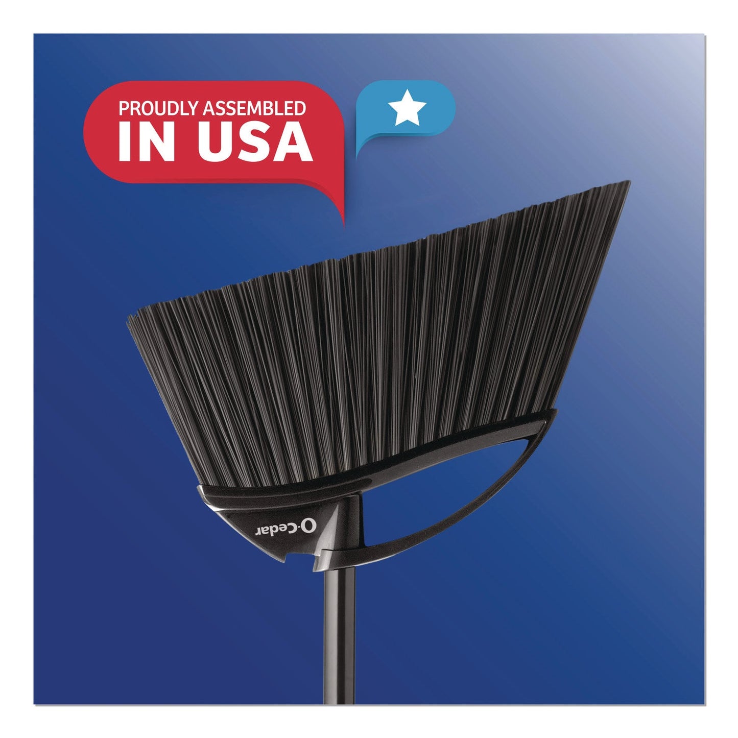 O-Cedar® Outdoor PowerCorner Angle Broom, 48" Handle, Black/Gray