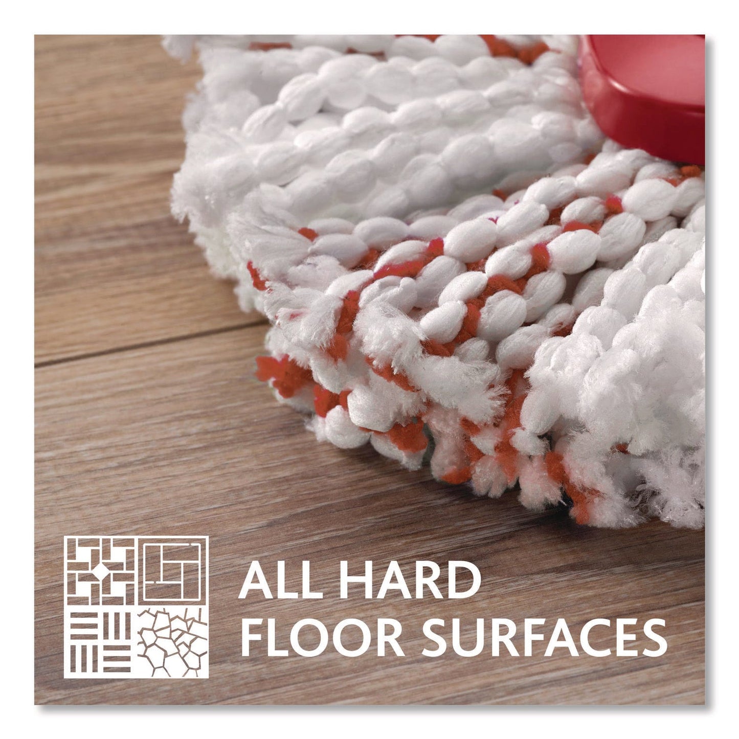 O-Cedar® EZWring Deep Clean Refill, Patented Microfiber, Custom Size for EZ Wring Mop Systems, Red/White, 4/Carton