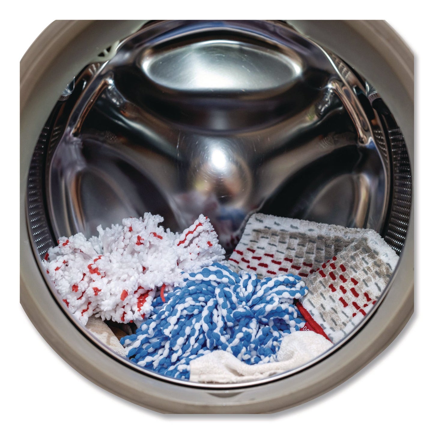 O-Cedar® EZWring Deep Clean Refill, Patented Microfiber, Custom Size for EZ Wring Mop Systems, Red/White, 4/Carton