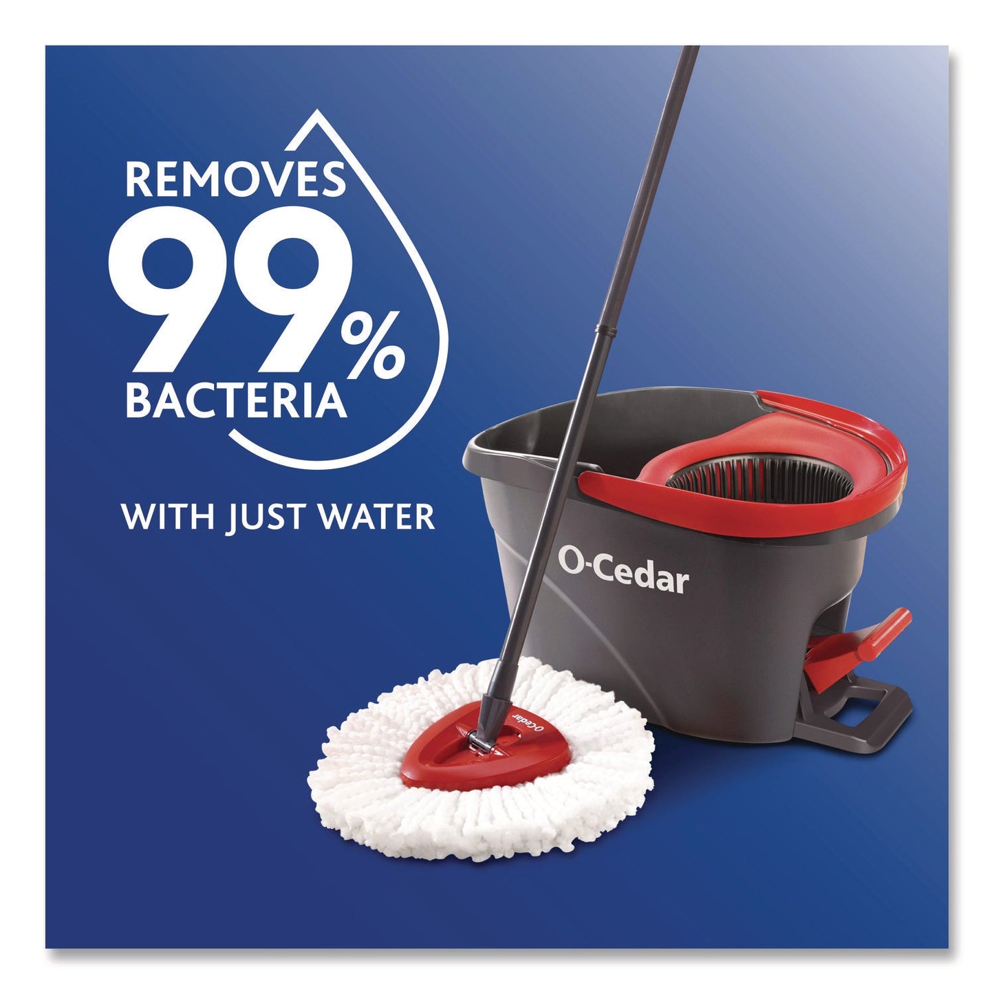 O-Cedar® EZWring Spin Mop Refill, Patented Microfiber, Custom Size for EZ Wring Mop Systems, White, 2/Pack, 4 Packs/Carton