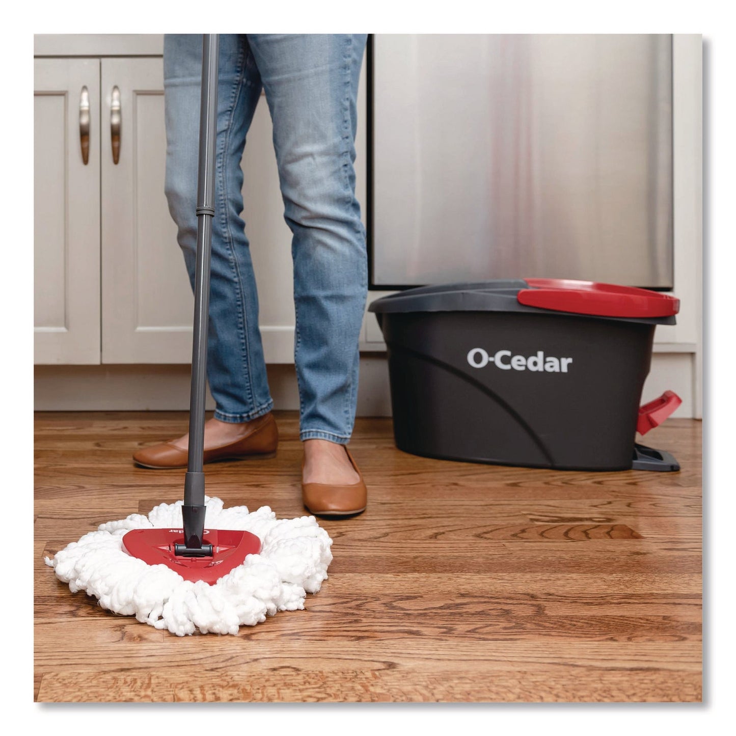 O-Cedar® EZWring Spin Mop Refill, Patented Microfiber, Custom Size for EZ Wring Mop Systems, White, 2/Pack, 4 Packs/Carton