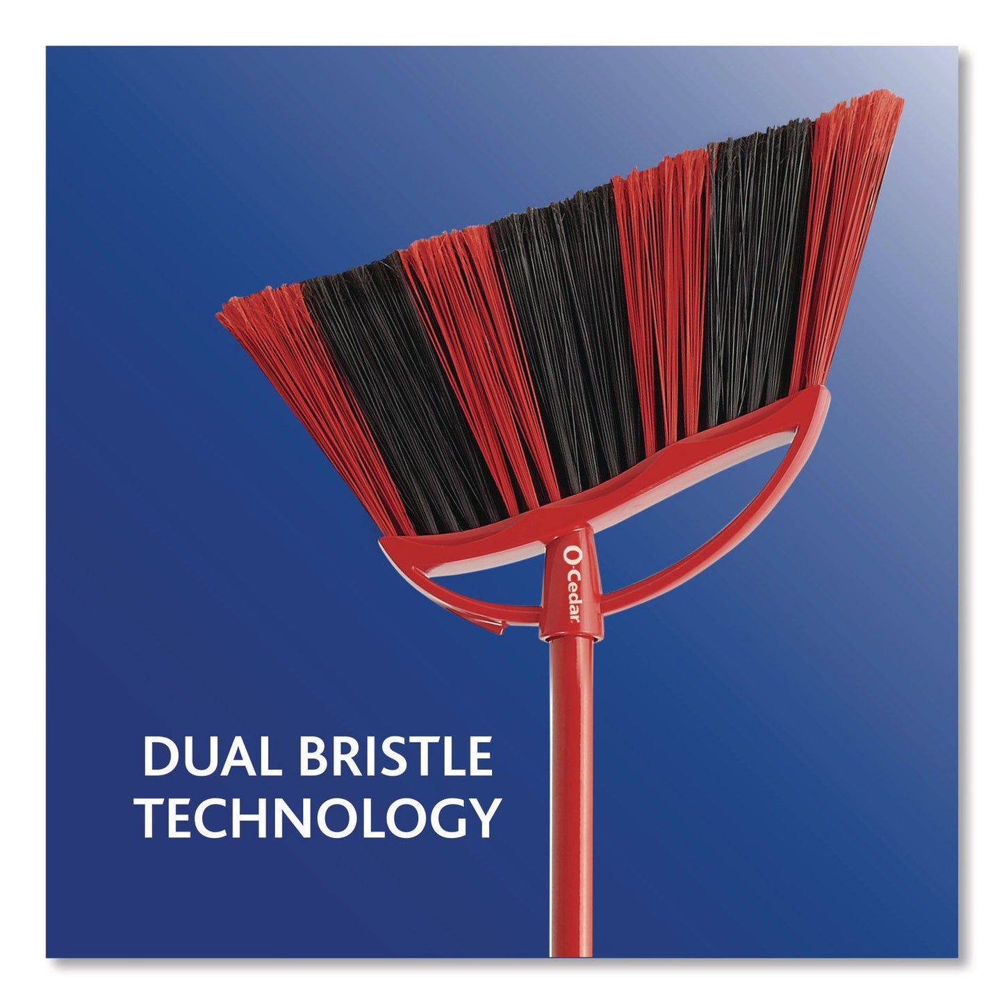 O-Cedar® One Sweep Broom with Dustpan, 53.88" Handle, Red/Black/Gray