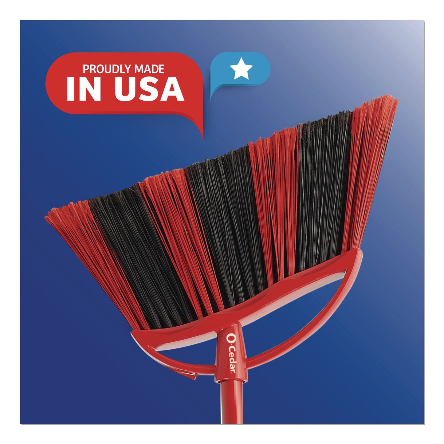 O-Cedar® One Sweep Broom with Dustpan, 53.88" Handle, Red/Black/Gray