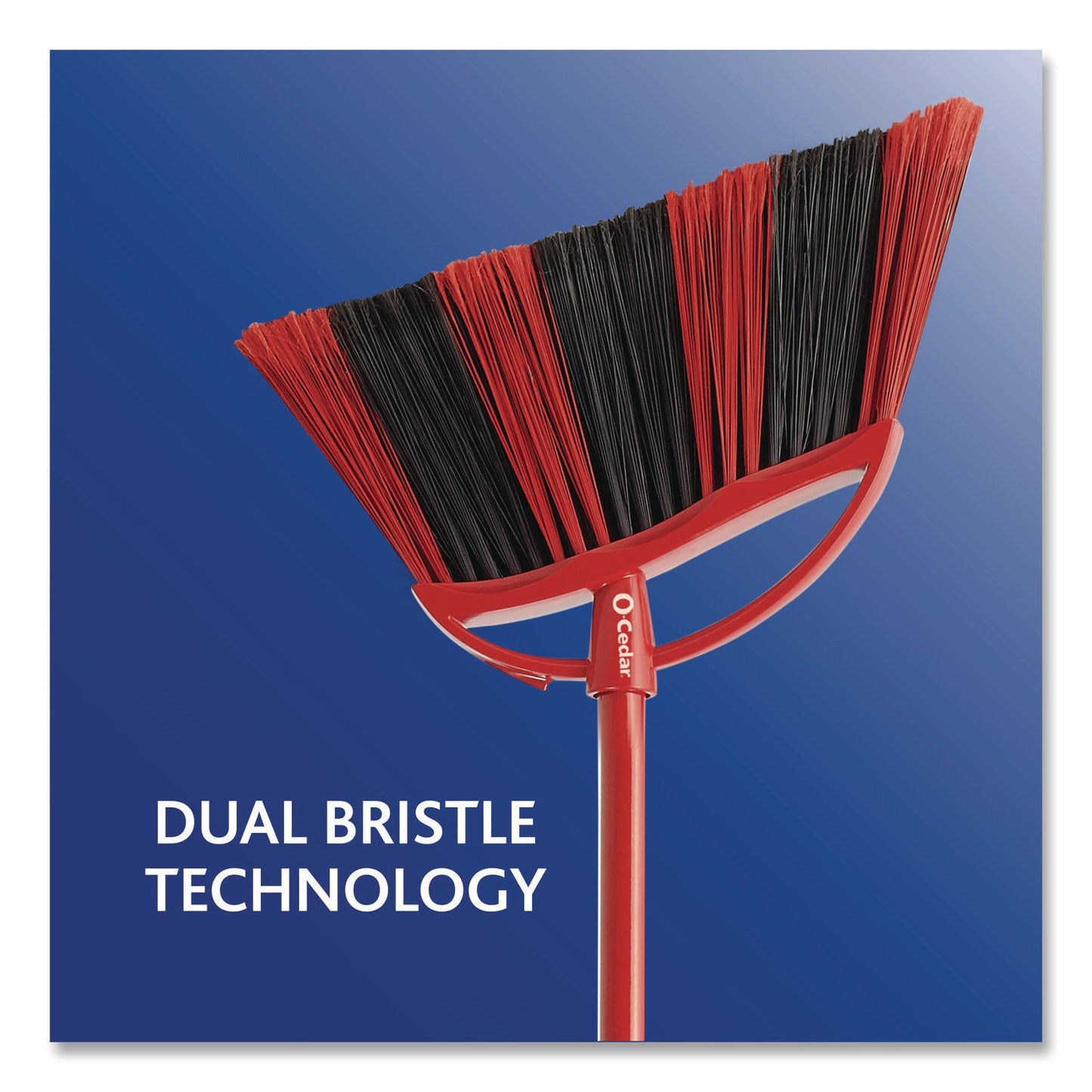 O-Cedar® One Sweep LG Broom with Dustpan, 57" Handle, Red/Black/Gray