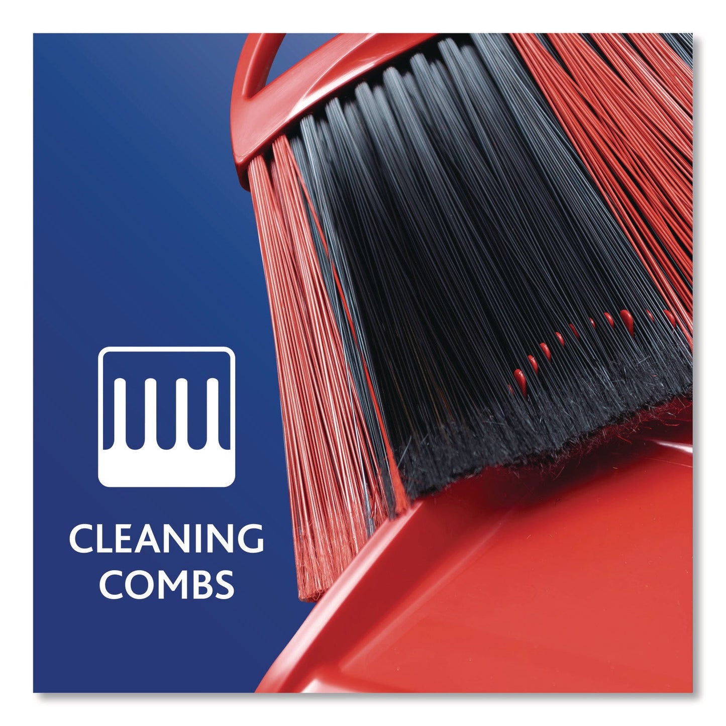 O-Cedar® One Sweep LG Broom with Dustpan, 57" Handle, Red/Black/Gray
