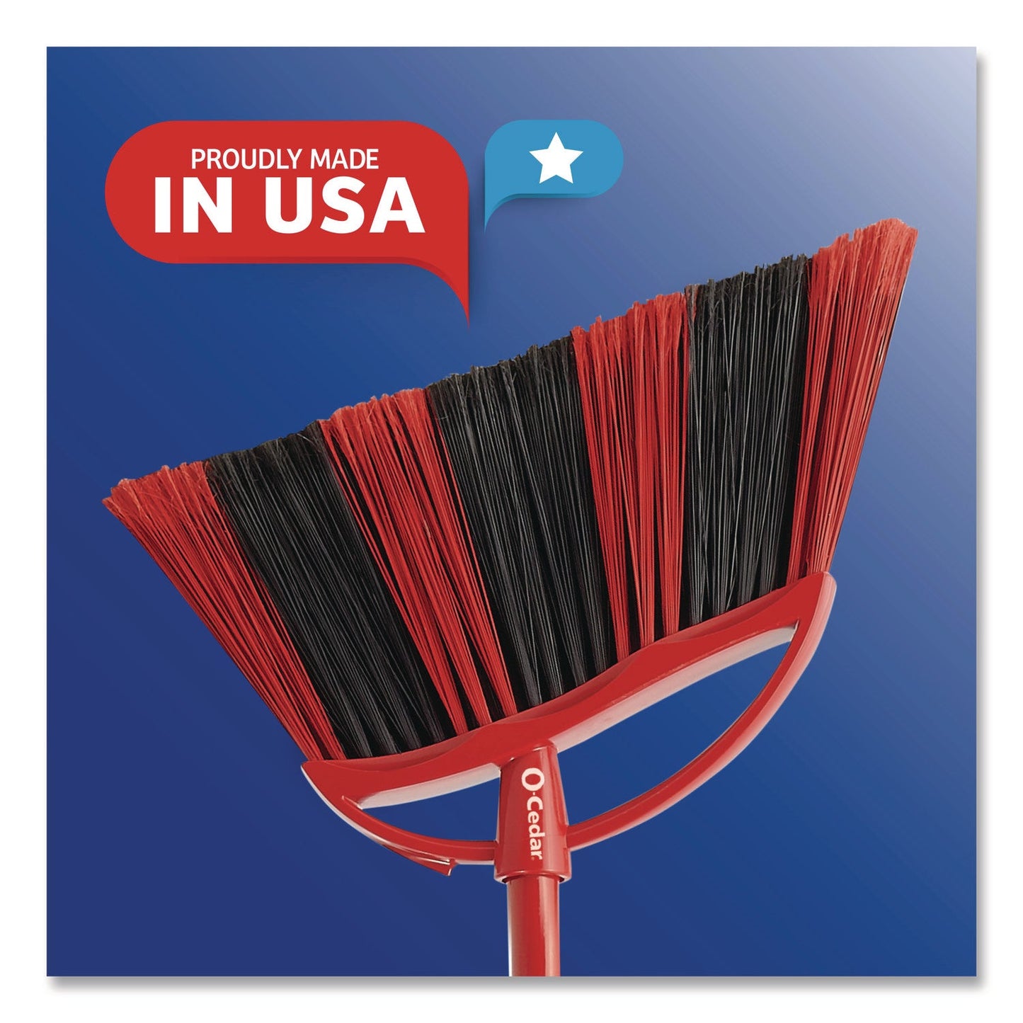O-Cedar® One Sweep LG Broom with Dustpan, 57" Handle, Red/Black/Gray