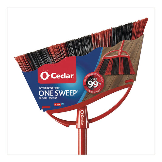 O-Cedar® One Sweep Large Broom, 48" Handle, Red/Black/Gray
