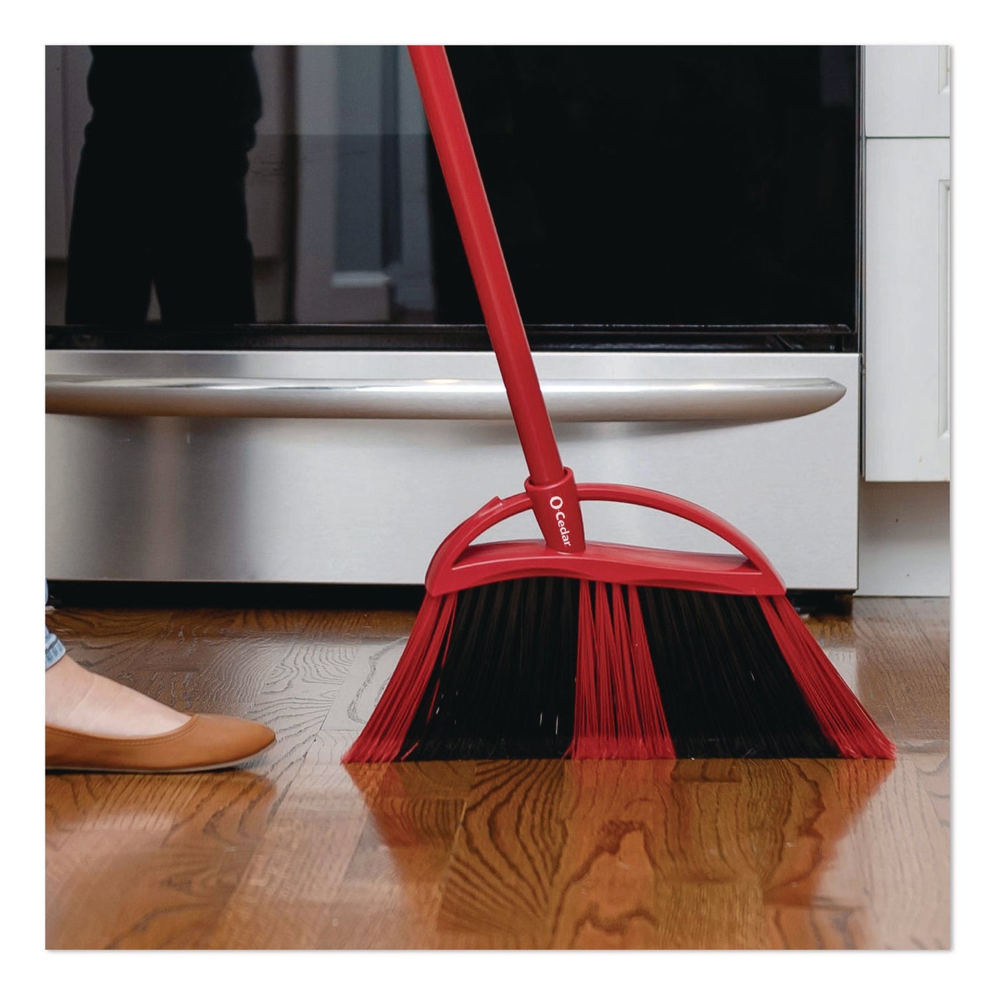 O-Cedar® One Sweep Large Broom, 48" Handle, Red/Black/Gray