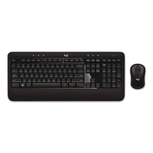 Logitech® Advanced Wireless Mouse and Keyboard Combo, 2.4 GHz Frequency, 33 ft Wireless Range, Black