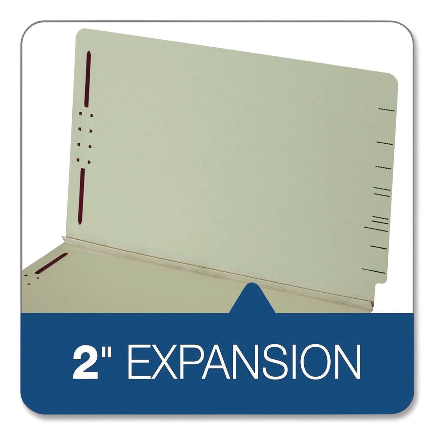 Pendaflex® Colored Pressboard End Tab Fastener Folders, 2 Fasteners, Legal Size, Light Green Exterior, 25/Box