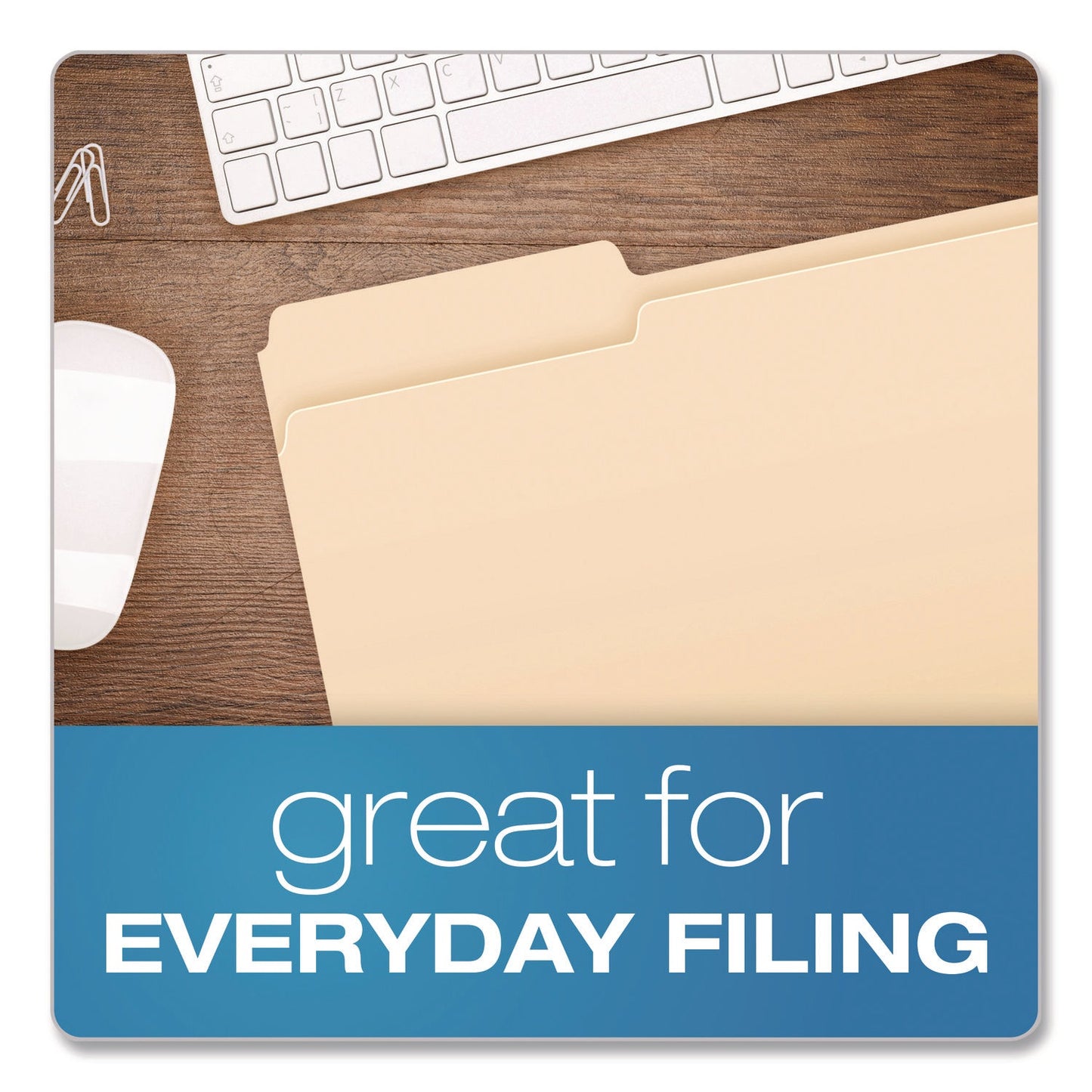Pendaflex® Standard Manila File Folders, 1/3-Cut Tabs: Left Position, Legal Size, Manila, 100/Box