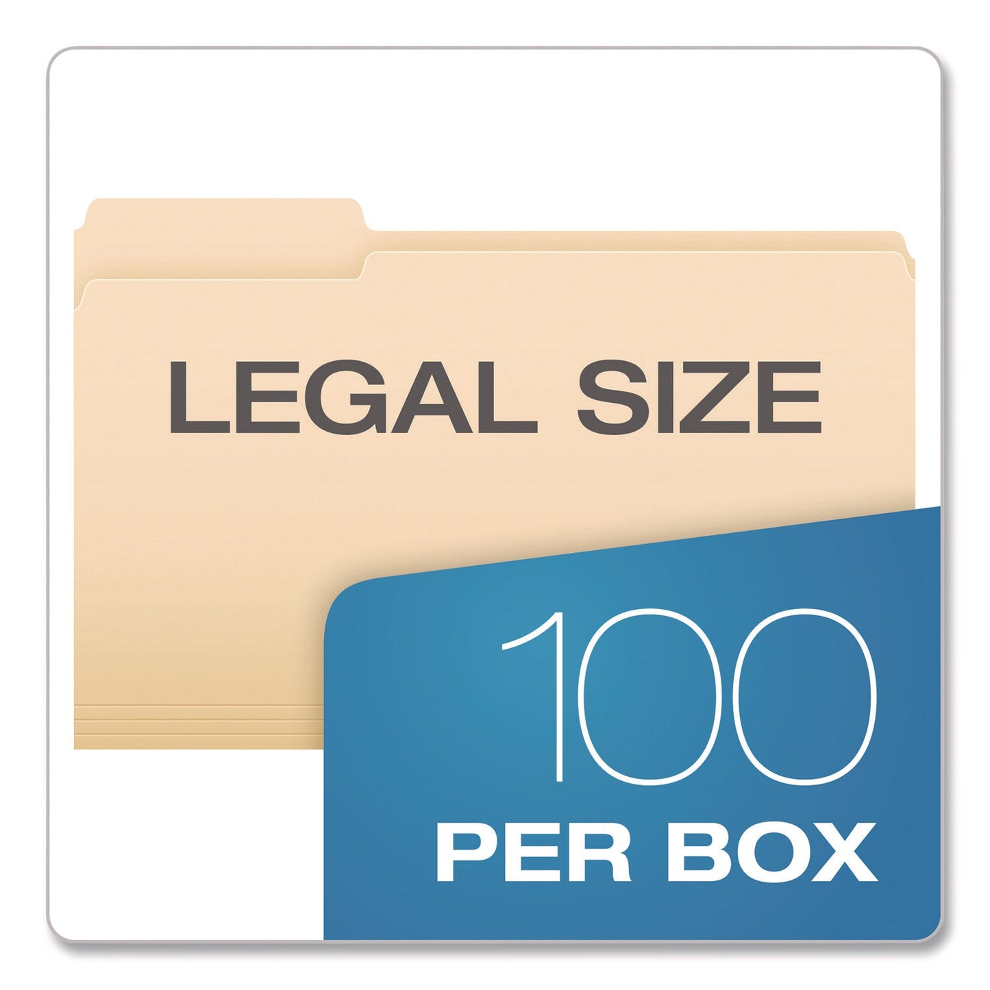 Pendaflex® Standard Manila File Folders, 1/3-Cut Tabs: Left Position, Legal Size, Manila, 100/Box