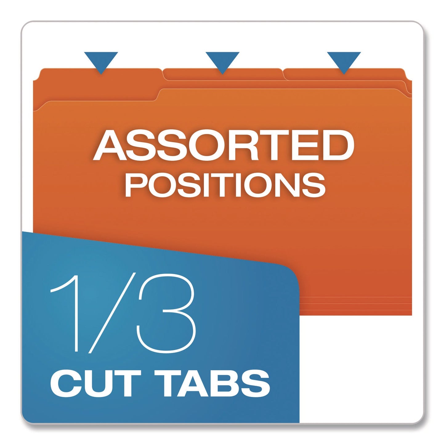 Pendaflex® Colored File Folders with Grid-Ruled Interiors, 1/3-Cut: Assorted Positions, Legal Size, Bright Orange/White, 100/Box