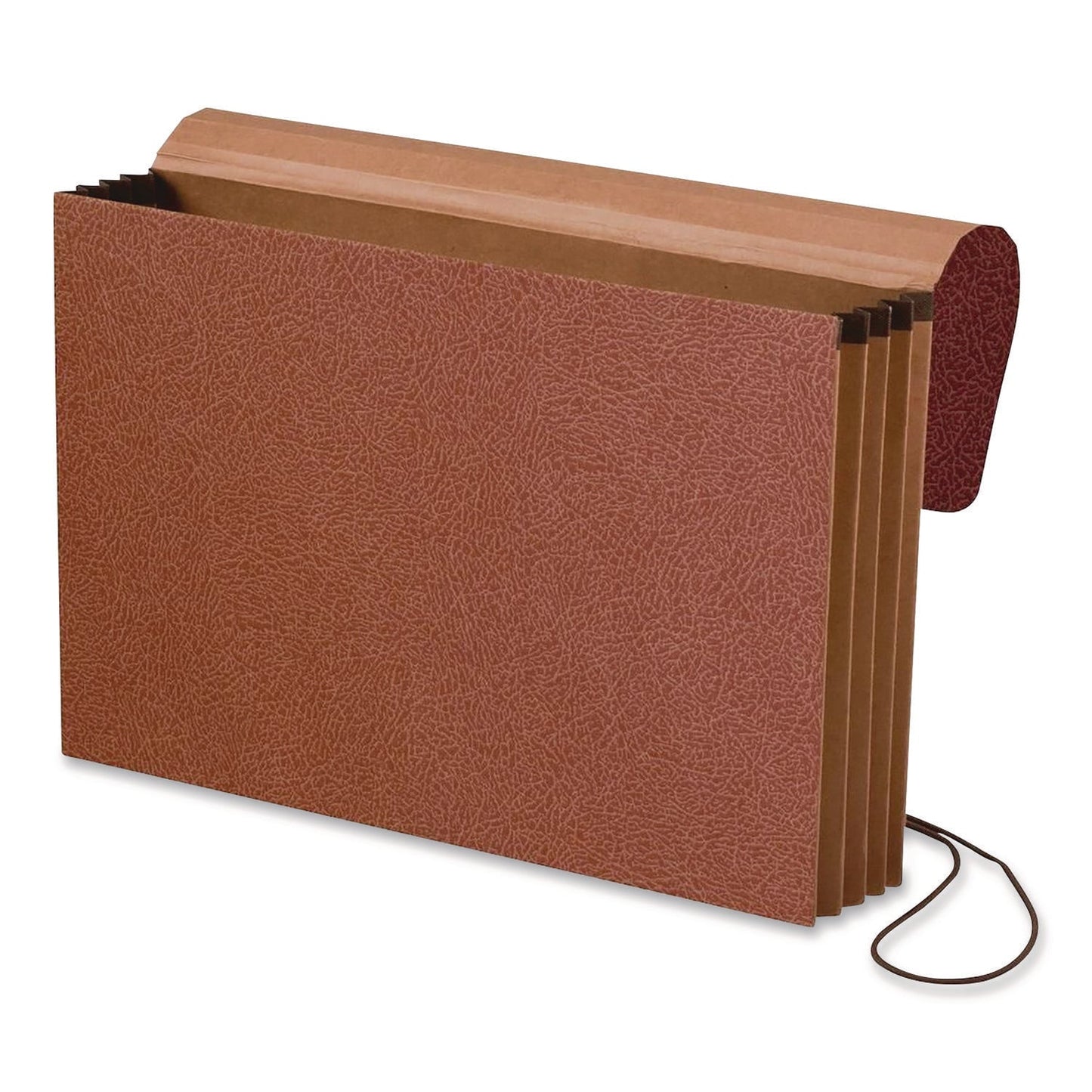 Pendaflex® Standard Expanding Wallet with Fiber Gussets, 3.5" Expansion, 1 Section, Elastic Cord Closure, Legal Size, Redrope, 10/Box