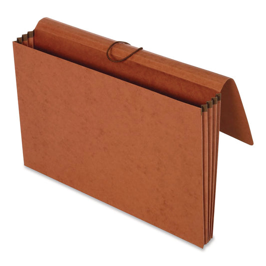 Pendaflex® Extra-Wide Expanding Wallet, 5.25" Expansion, 1 Section, Flap/Elastic Cord Closure, Legal Size, Redrope, 10/Box