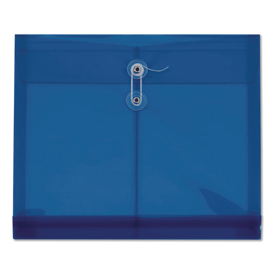 Pendaflex® Poly Document File, String and Button Closure, 10 x 13, Blue, 5/Pack