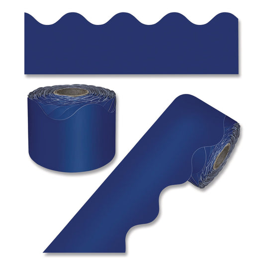 Carson-Dellosa Education Rolled Scalloped Border, 2.25" x 65 ft, Navy