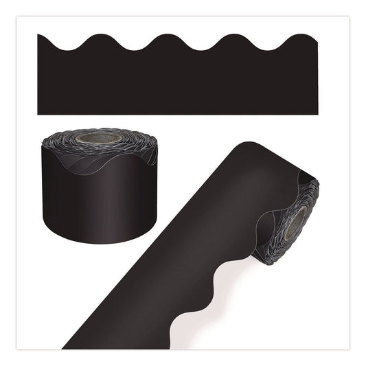 Carson-Dellosa Education Rolled Scalloped Border, 2.25" x 65 ft, Black