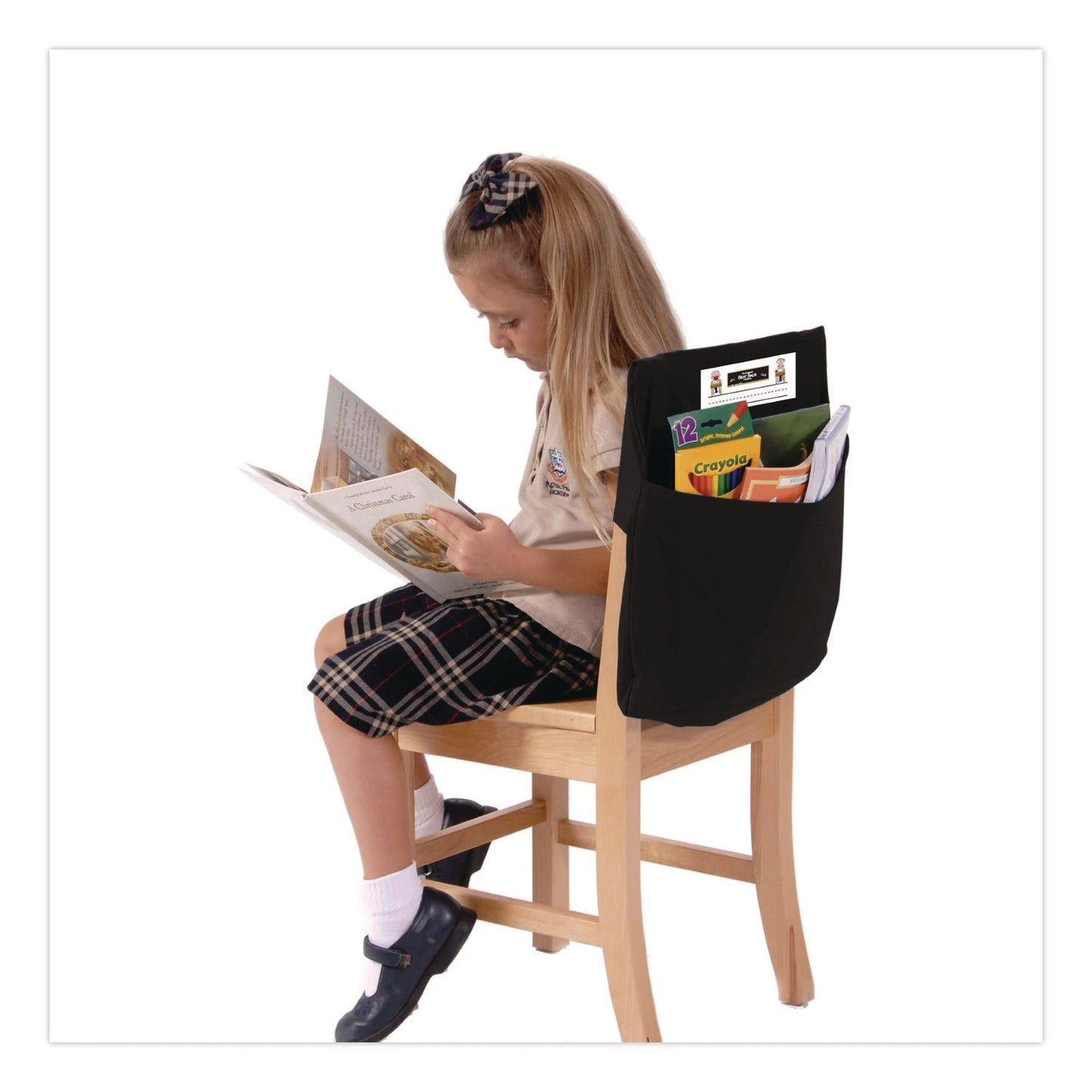 Victor® Elastic-Back Seat Sack for Chairs 12" to 17" Wide, 11 x 15.5 x 14, Fabric, Black