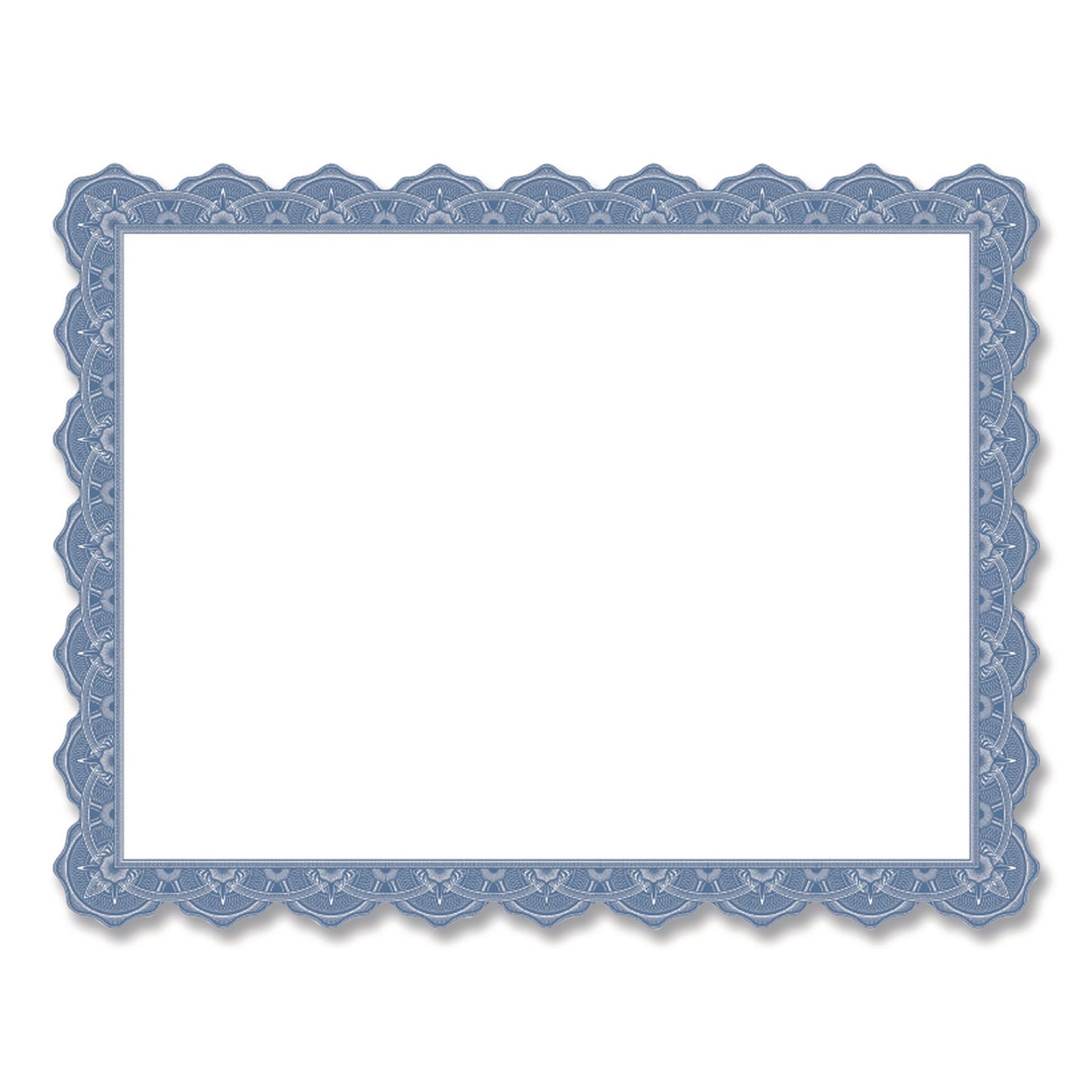 Geographics® Award Certificates, 8.5 x 11, White with Braided Blue Border, 25/Pack
