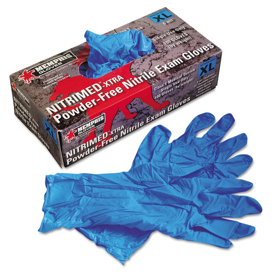 MCR™ Safety Nitri-Med Disposable Nitrile Gloves, Blue, X-Large, 100/box