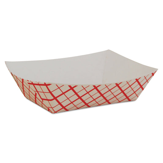 SCT® Paper Food Baskets, 0.5 lb Capacity, 4.58 x 3.2 x 1.25, Red/White, Paper, 1,000/Carton