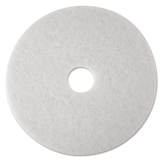 3M™ Low-Speed Super Polishing Floor Pads 4100, 24" Diameter, White, 5/carton