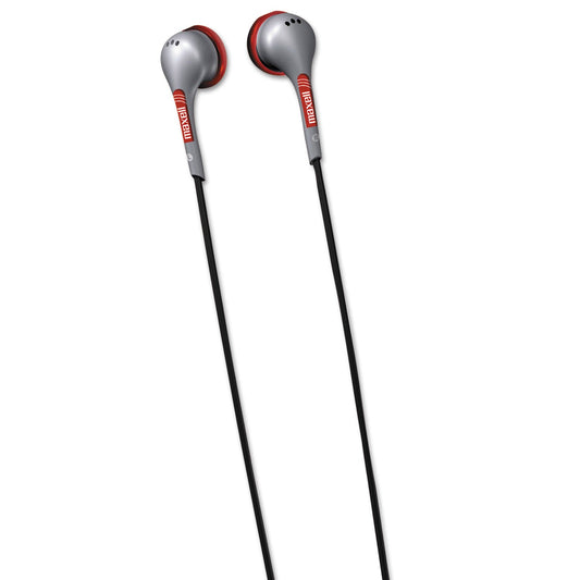 Maxell® EB125 Digital Stereo Binaural Ear Buds for Portable Music Players, Silver