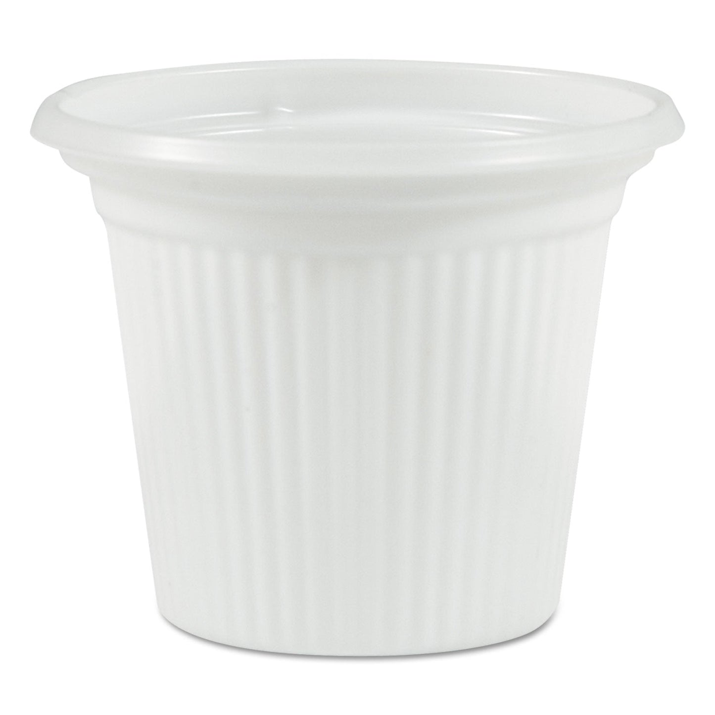 Plastifar Plastic Condiment Cups, 0.75 oz, Translucent, 250/Sleeve, 20 Sleeves/Carton