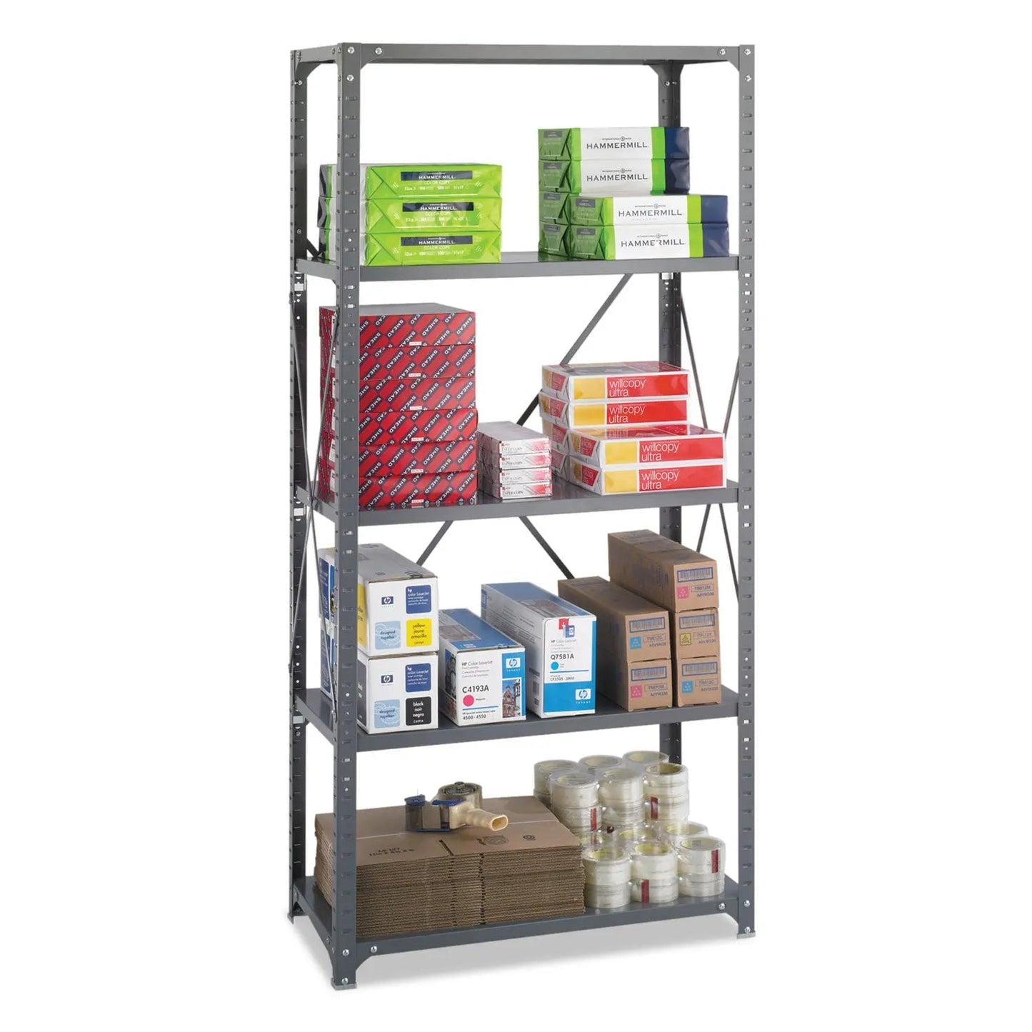 Safco® Commercial Steel Shelving Unit, Five-Shelf, 36w X 18d X 75h, Dark Gray