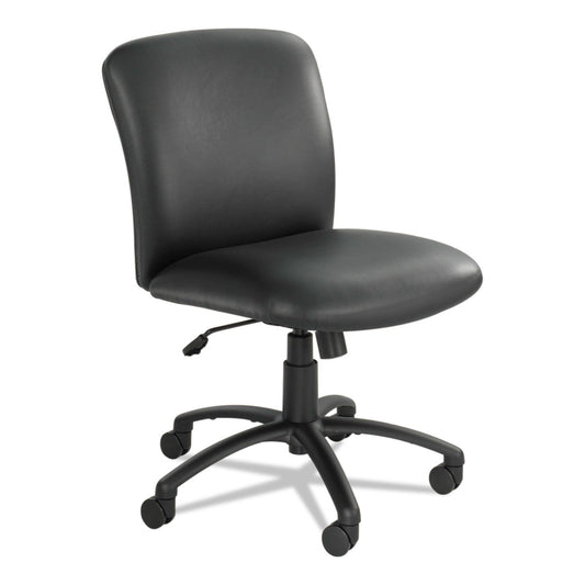 Safco® Uber Big/tall Series Mid Back Chair, Vinyl, Supports Up To 500 Lb, 18.5" To 22.5" Seat Height, Black