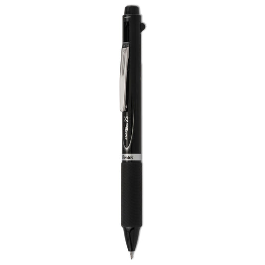 Pentel® Energel 2s Multi-Color Gel Pen/pencil, Retractable, Medium 0.5 Mm, Black/red Ink, Black Barrel