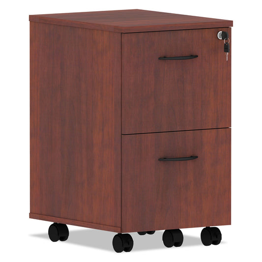 Alera® Alera Valencia Series Mobile Pedestal, Left Or Right, 2 Legal/letter-Size File Drawers, Medium Cherry, 15.38" X 20" X 26.63"