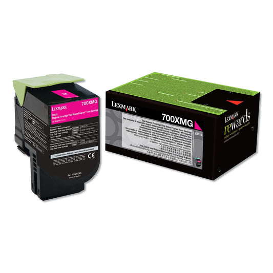 Lexmark™ 70c0xmg Return Program Extra High-Yield Toner, 4,000 Page-Yield, Magenta, Taa Compliant