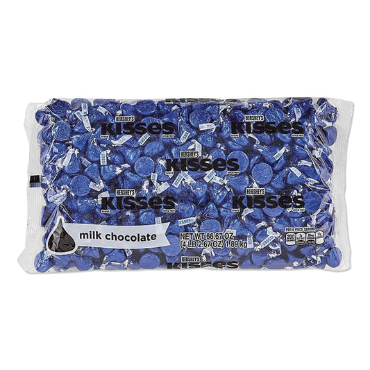Hershey®'s Kisses, Milk Chocolate, Dark Blue Wrappers, 66.7 Oz Bag