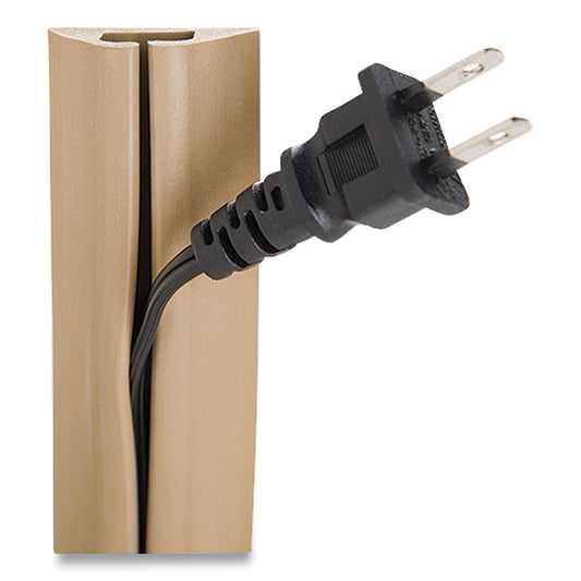 UT Wire® Compact Cord Protector And Concealer, 1.6" X 5 Ft, Beige