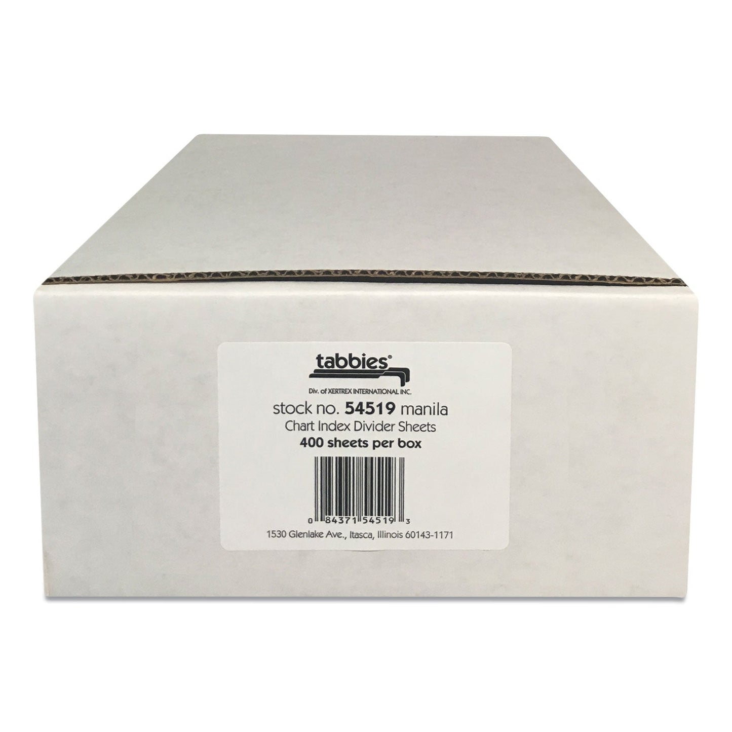 Tabbies® Medical Chart Index Divider Sheets, Untabbed, 11 x 8.5, Manila, 400/Box