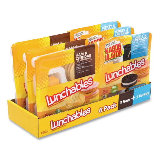 Oscar Mayer Lunchables Variety Pack, Turkey/American and Ham/Cheddar, 6/Carton