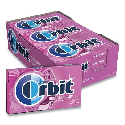 Orbit® Sugar-Free Chewing Gum, Bubblemint, 12/box