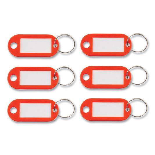 Advantus Key Tags Label Window, 0.88 X 0.19 X 2, Red, 6/pack