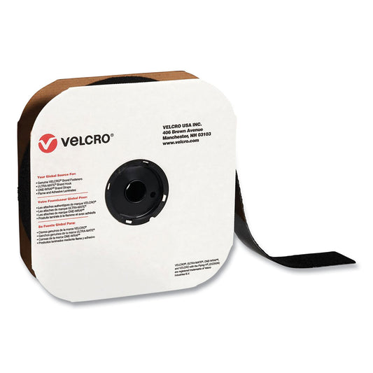 VELCRO® Brand Sticky-Back Fasteners, Loop Side, 2" X 75 Ft, Black