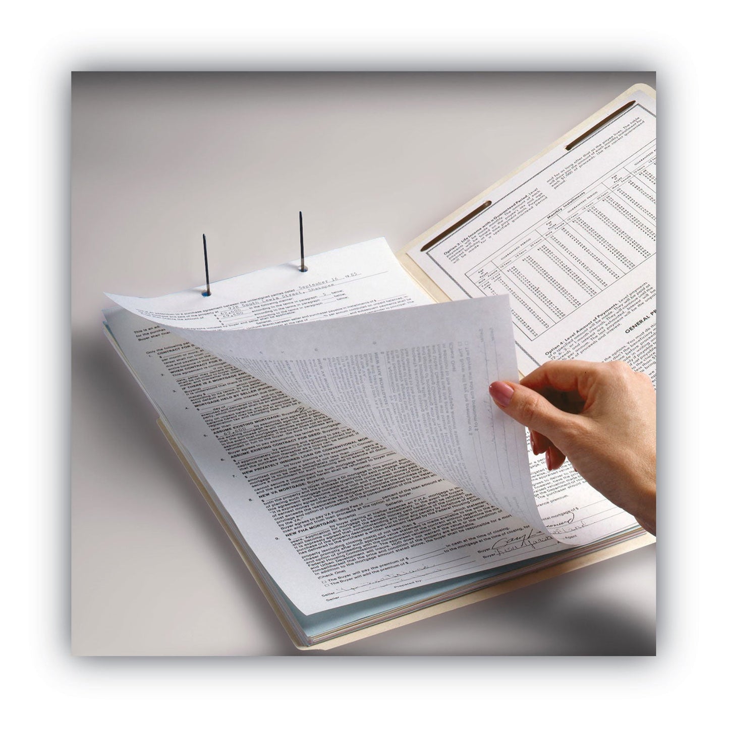 Smead Reinforced End Tab Fastener Folders, Antimicrobial Protection, 0.75" Expansion, 2 Fasteners, Letter Size, Manila, 50/Box